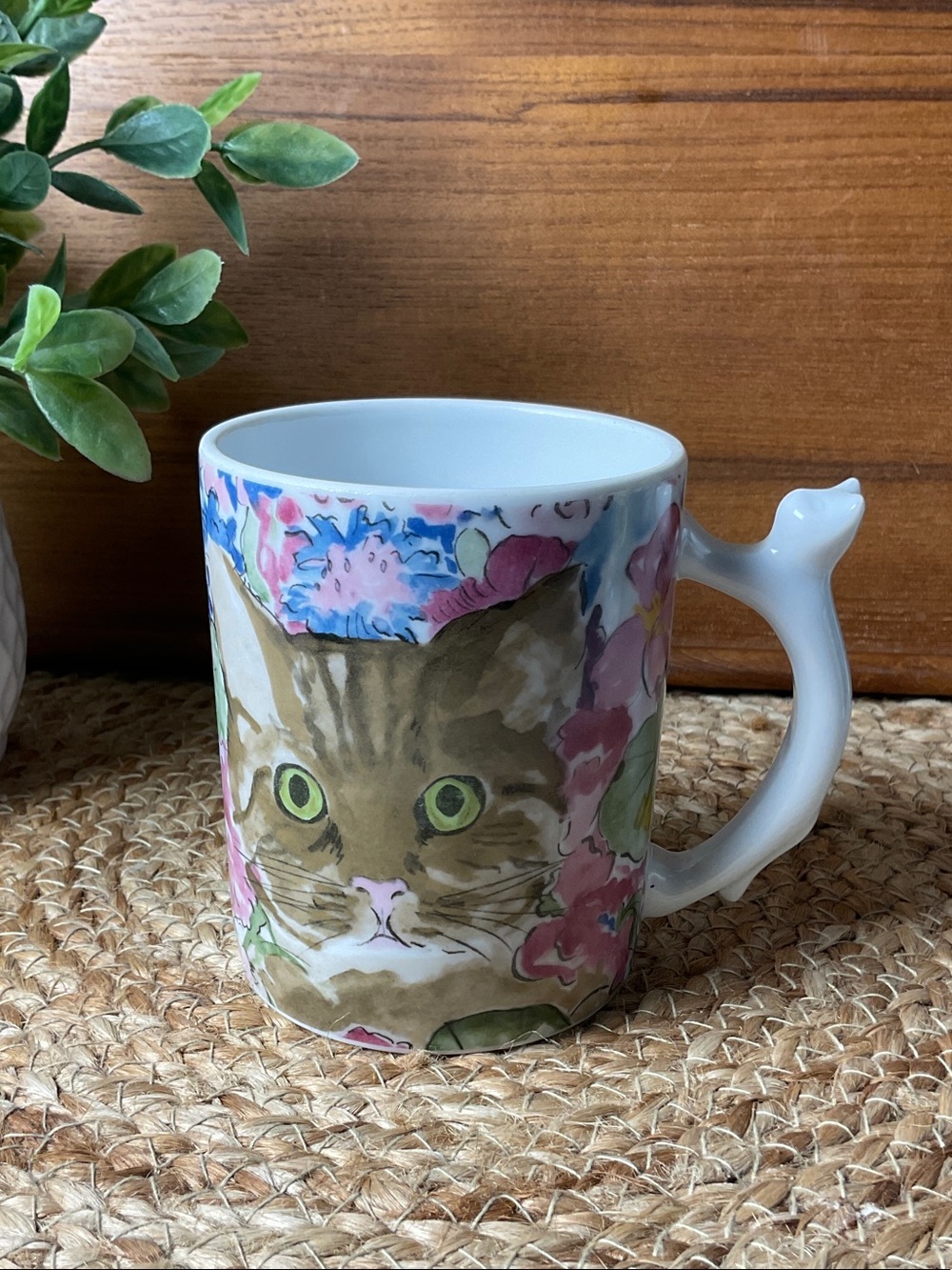 Vintage 1985 Minou-ettes by C. Pradalie Cat Mug Cat Handle
